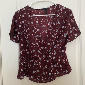 Floral wrap top